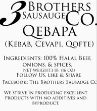 Load image into Gallery viewer, QEBAPA (KEBAB, CEVAPI , QOFTE) Wholesale Only!